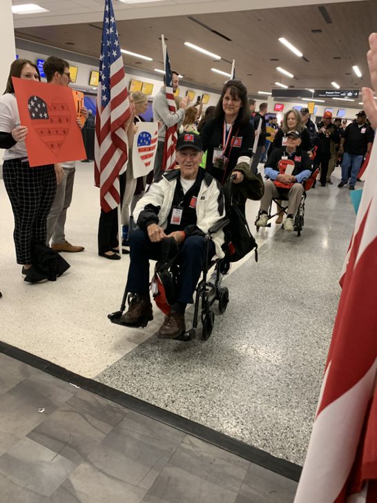 Veteran during honor flight